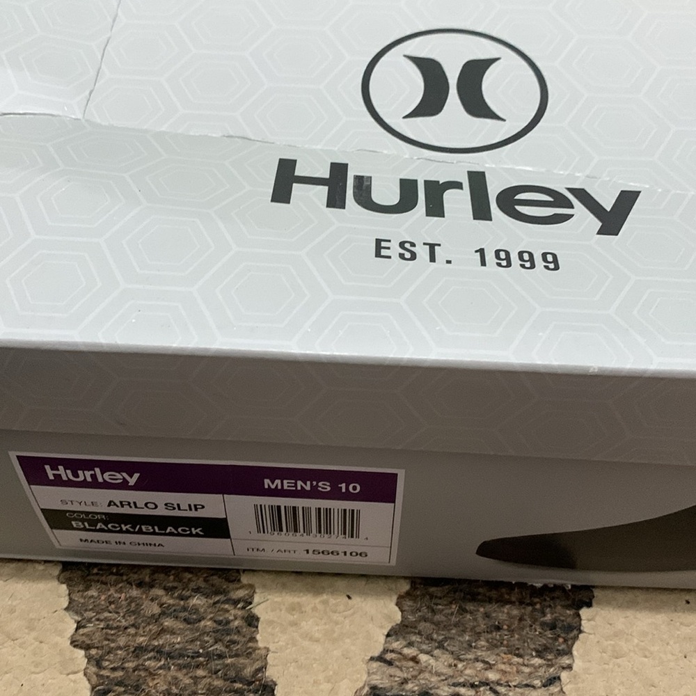 NWT Mens Hurley Arlo Slip Canvas Low Top Slip On Shoes Black/black - Picture 5 of 5